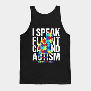 I Speak Fluent Cat And Autism Funny Autism Cat T-Shirt Tank Top